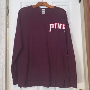 PINK Long Sleeve Pocket Tee